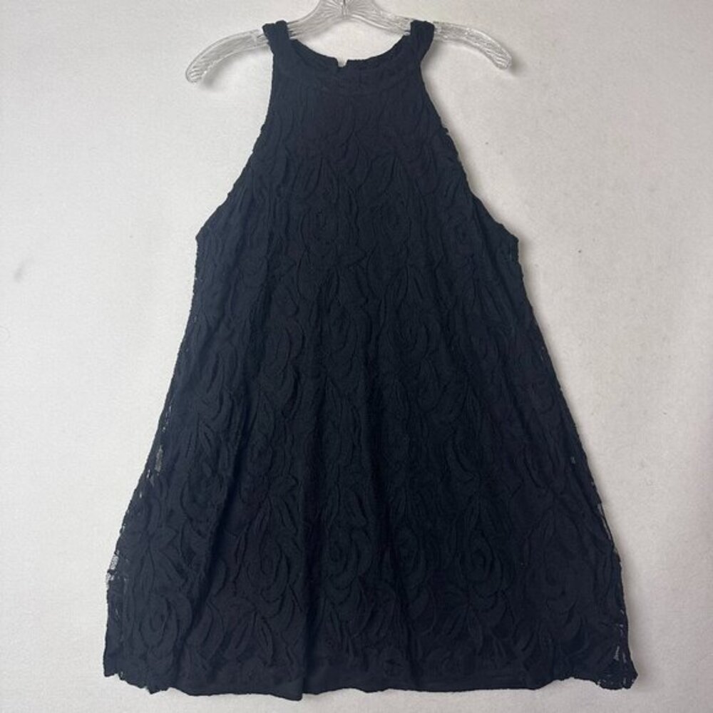 Alter’d State Dress sz L black lace overlay sleeveless high neck Goth emo classy